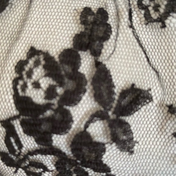 Guess Black Sheer Floral Lace Wide Neck Party Casual Blouse Top- Sz-L - Picture 6 of 16